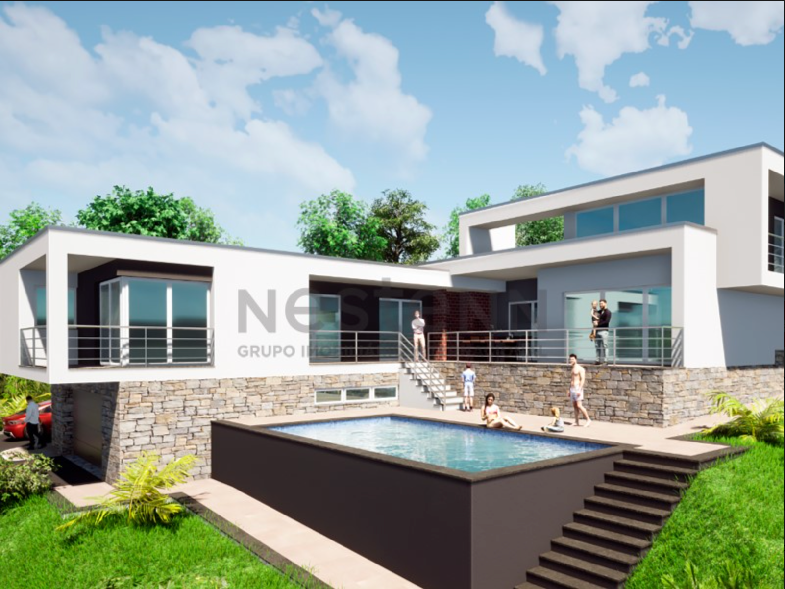 Terrain avec projet à 600 m de la plage