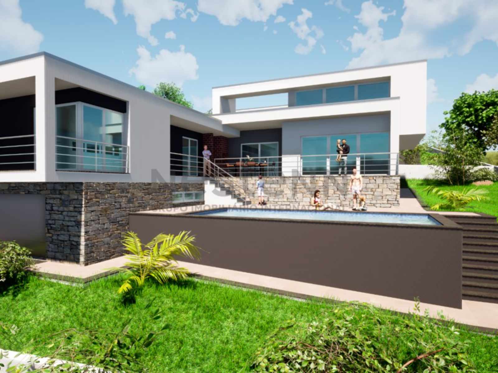 Terrain avec projet à 600 m de la plage