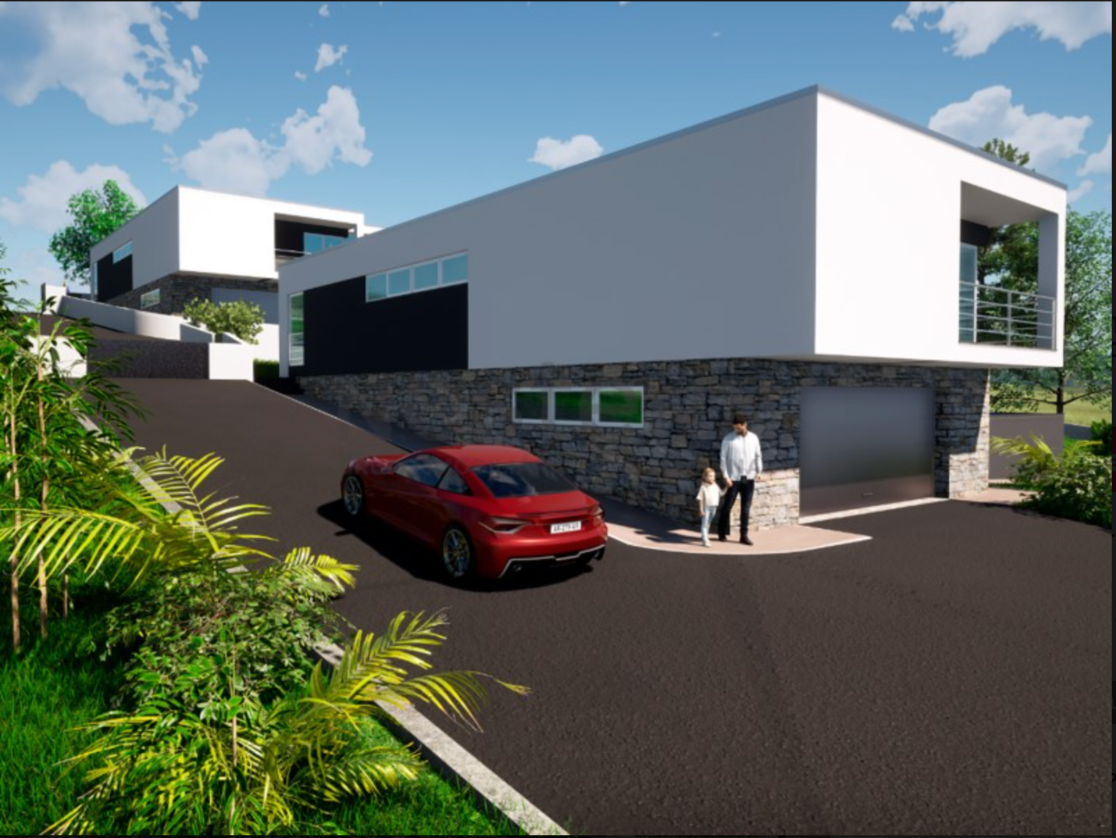 Terrain avec projet à 600 m de la plage